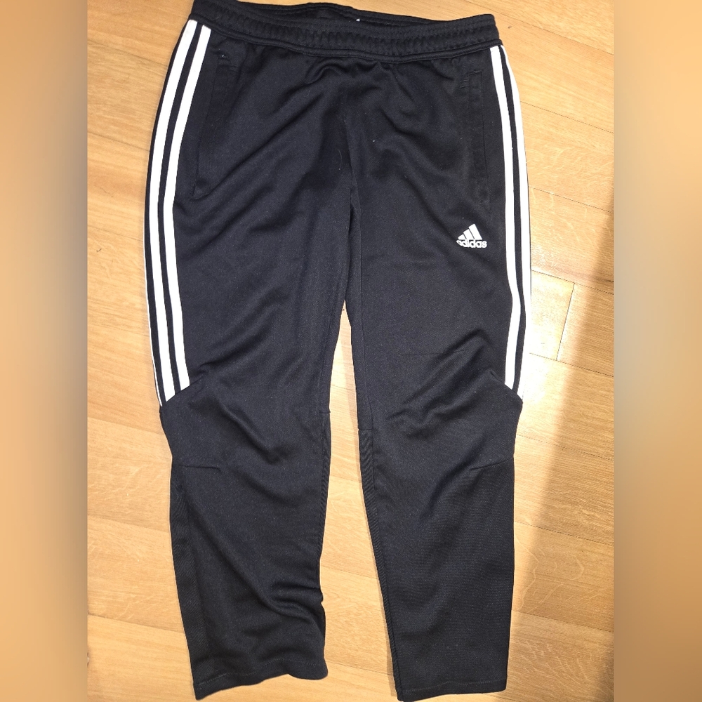 Adidas  Black Joggers with White Stripes